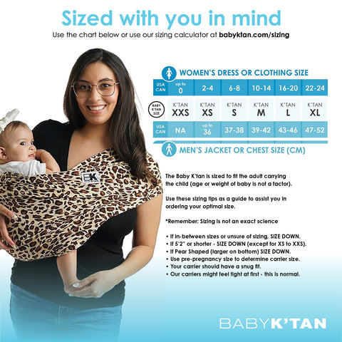 Baby K’tan Print Baby Carrier - Leopard Love